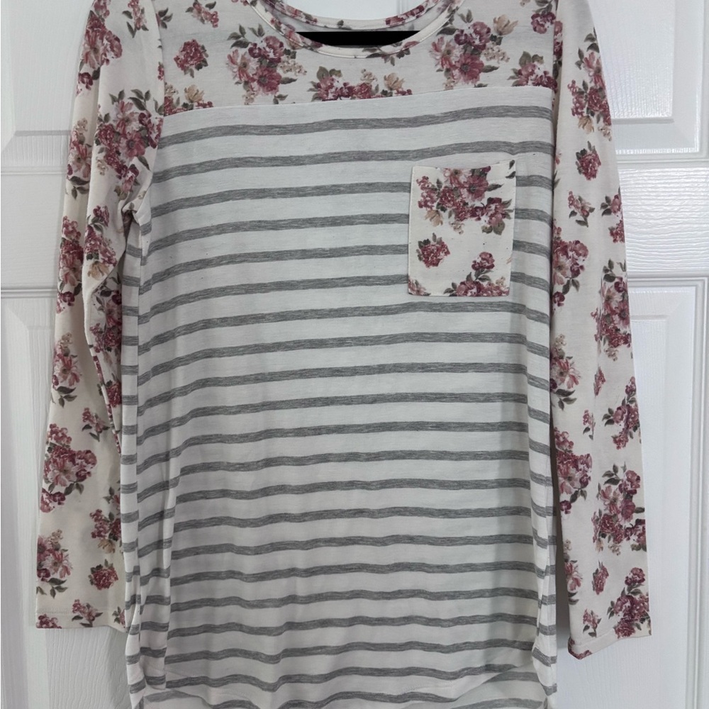Floral Striped Women's Top